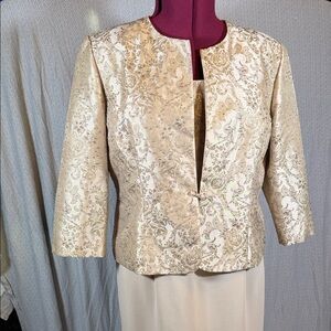 Coldwater Creek Cream Floral Wedding Dress Set